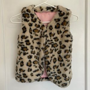Hanna Andersson Faux Fur Leopard Print Vest